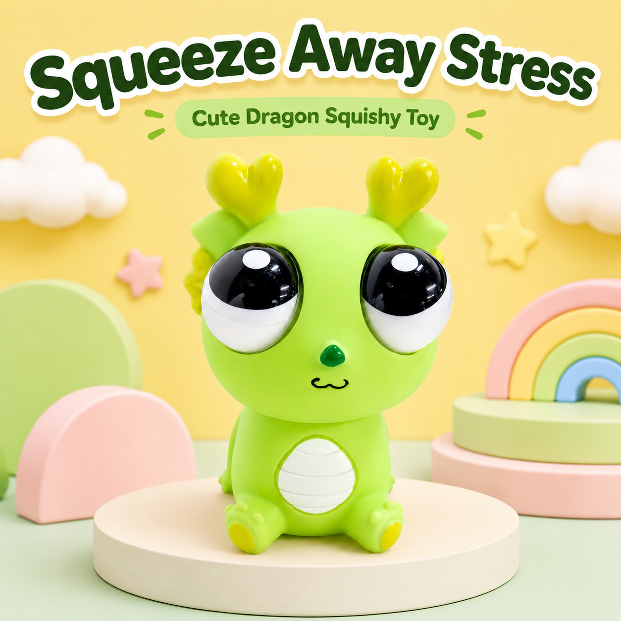 Bulge-Eyed Dragon Squishy Toy - Stress Relief Slow Rising