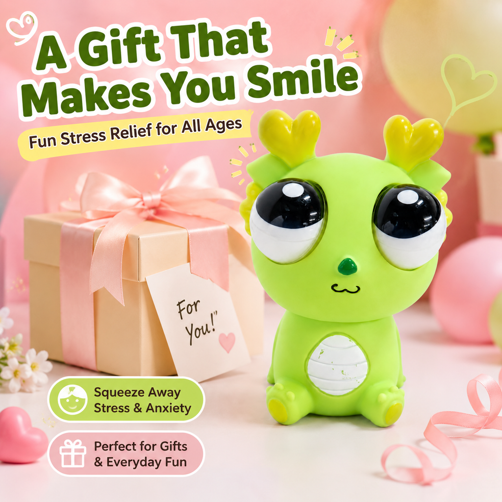 Bulge-Eyed Dragon Squishy Toy - Stress Relief Slow Rising