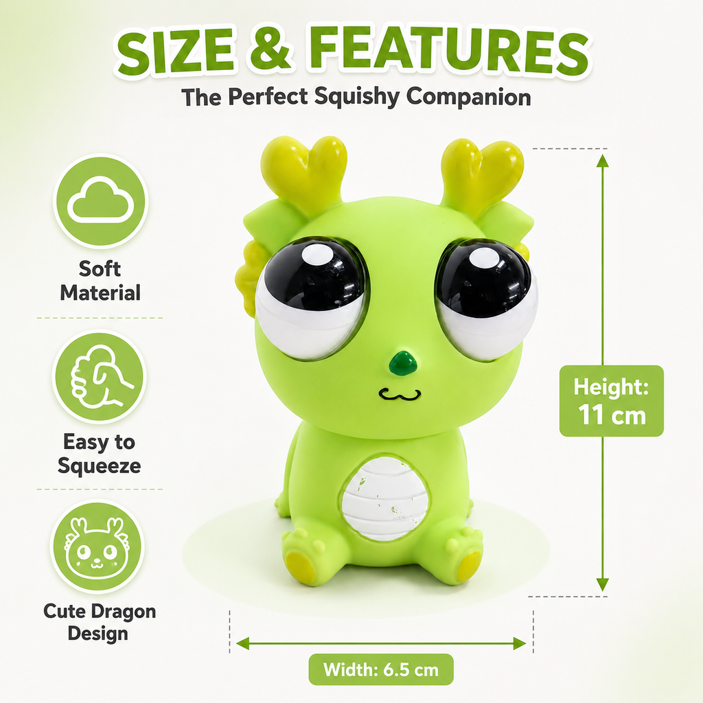 Bulge-Eyed Dragon Squishy Toy - Stress Relief Slow Rising