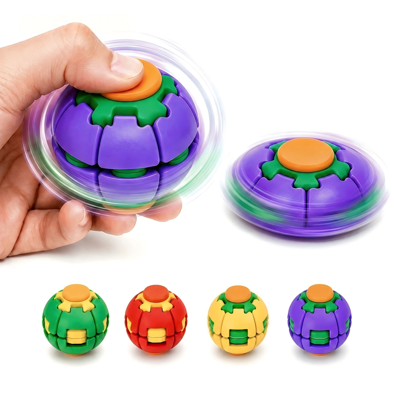 3D Printed Fidget Spin Ball - Stress Relief Desk Toy