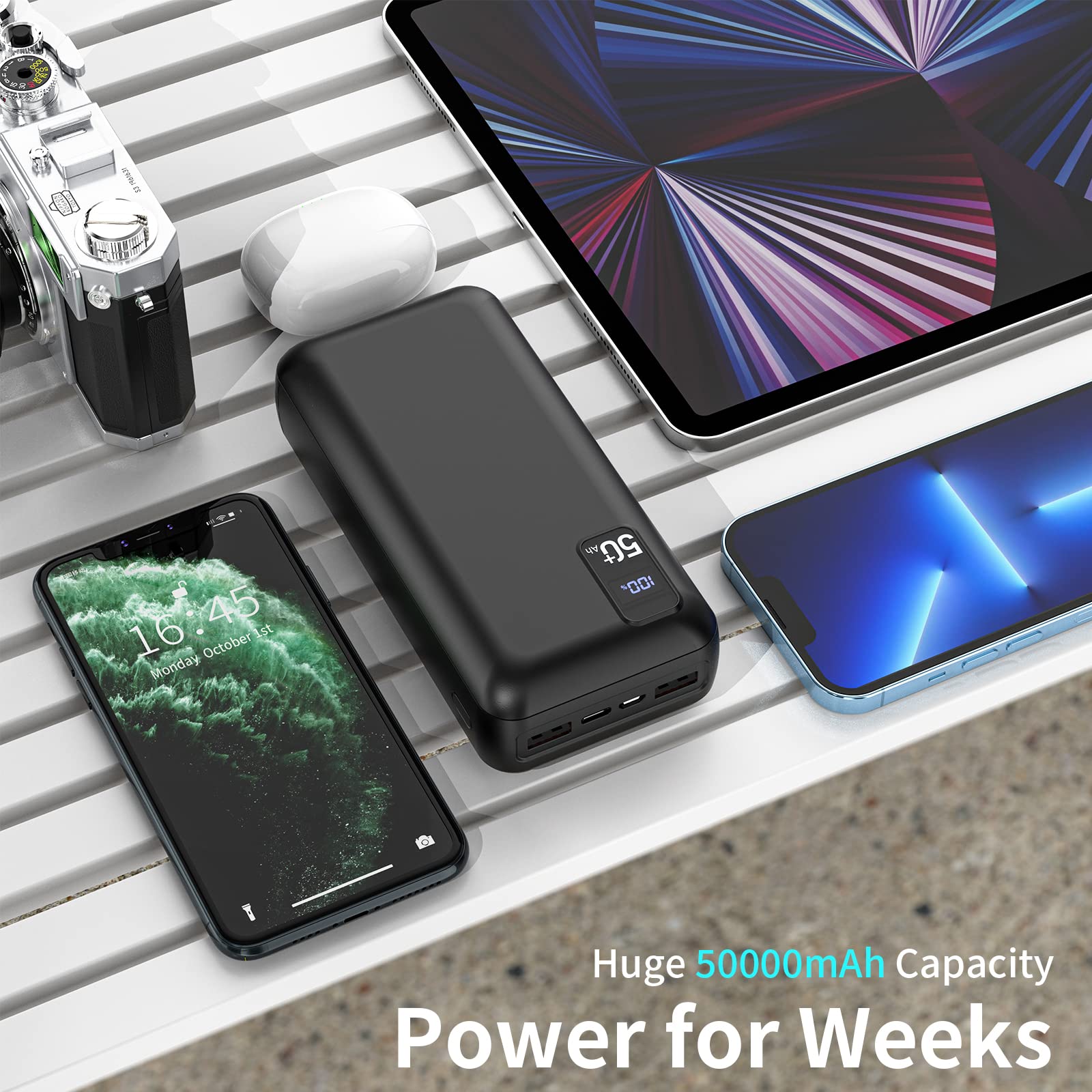 Y67 50000mAh Portable Power Bank – 22.5W Fast Charging PD4.0 QC4.0 USB-C Large Capacity Battery Pack